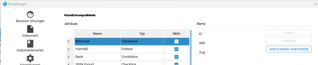 ecoDMS-Attribute